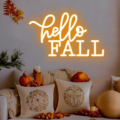Hello Fall Neon Sign Custom Fall LED Neon Light USB Powered Switch Adjustable Brightness Neon Lights for Autumn Thanksgiving Home Fireplace Outdoor Garden Door - Image 7