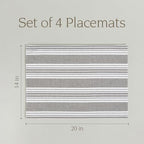 Over&Back Set of 4 Woven Placemats - Colorful Dining Table Mat - 100% Cotton - Machine Washable - Kitchen and Home Decor - Grey - 14" L X 20" W - Image 5