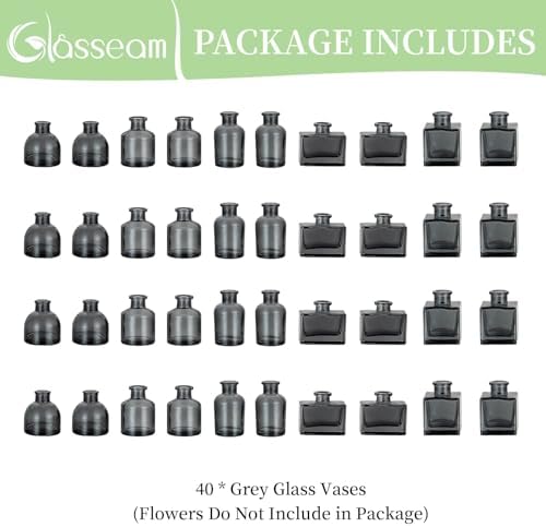 Glasseam Mini Bud Vase in Bulk 40: Colored Small Glass Vase for Centerpiece - Image 6