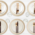 Placemats Set of 6 – Round 15” Faux Leather Table Mats for Dining, Heat Resistant & Non-Slip Washable Table, Indoor, Outdoor, Dining Table Set for 6, Modern Kitchen & Holiday Use, Champagne - Image 6