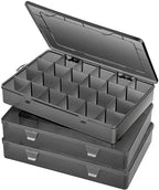 Gbivbe Large 24 Grids Plastic Organizer Box Adjustable Dividers,Clear Storage Box for Jewelry, Art DIY Crafts, Washi Tapes, Beads and Small Parts(Black,3Pack) by Gbivbe