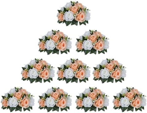 BLOSMON Flower Balls for Wedding Centerpieces: 10pcs 9.5 Inch Fake Rose by Blosmon