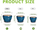 Ceramic Plant Pots Indoor, 10 Inch 8 Inch 6 Inch Round Planters Pots for Indoor Outdoor Plants, Modern Large Flower Pots with Drainage Holes and Saucers, Set of 3, Blue - Image 3