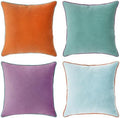 MONDAY MOOSE Decorative Throw Pillow Covers Cushion Cases, Set of 4 Soft Velvet Modern Double-Sided Designs, Mix and Match for Home Decor, Pillow Inserts Not Included (22x22 inch, Purple/Teal) by MondayMoose