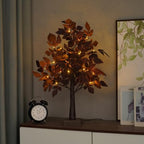 2FT Lighted Birch Tree with Green Leaves, LED Tabletop Christmas Tree, USB/Battery Powered Light Up Tree with Auto Timer for Indoor Holiday Desk Home Decor - Image 5