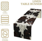 Cow Print Table Runner, Black Cowhide Print Western Pattern for Home Kitchen Table Decor Dining Coffee Room Party Decor 13x120in - Image 4
