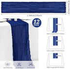 12 Pack Royal Blue Cheesecloth Table Runner,20x120 in Table Runner - Image 2