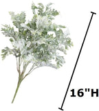Artificial Dusty Miller Bush – 16" Faux Greenery Summer & Everyday Décor - Image 2