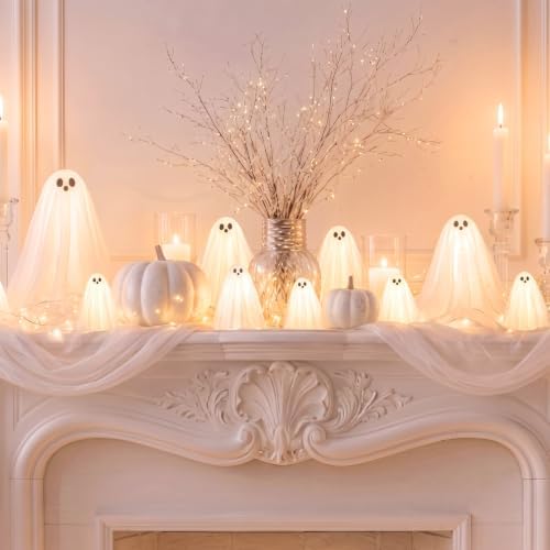 Woanger 5 Pcs Halloween Ghost Table Decorations Light Up Ghost Indoor Decor - Image 2