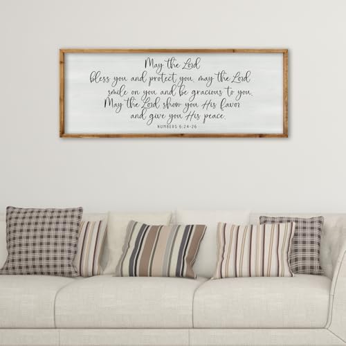 ZZJJHYWGQ Christian Wall Decor Numbers 6:24-26, Wood, 40"×15" - Image 7