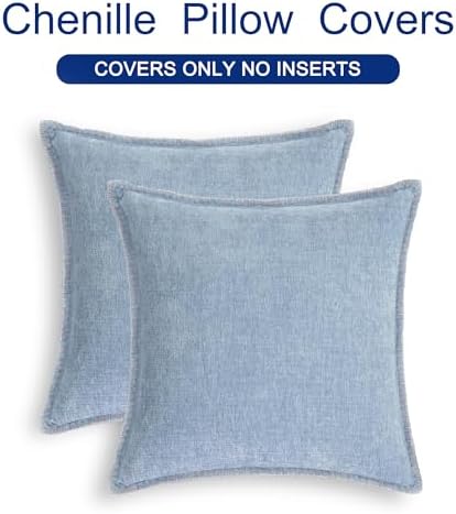 CaliTime Decorative Couch Throw Pillow Covers 24 X 24 Inches Baby Blue - Image 6