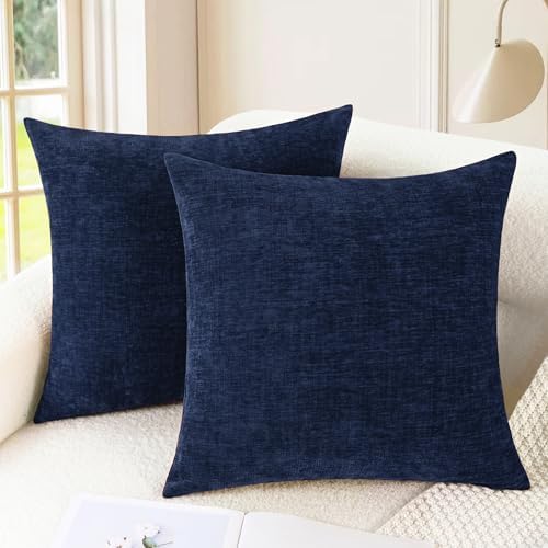 CaliTime Decorative Couch Throw Pillow Covers 26 X 26 Inches Navy Blue by CaliTime