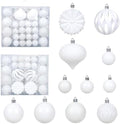 Christmas Tree Balls Ornaments Set, 48 Pcs Shatterproof Plastic Decorative Baubles Shiny Hanging Ball Ornaments for Xmas Tree Holiday Party Wedding Decoration, White by Unknown