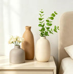 Modern Ceramic Vase Set of 5, Vases Home Decor Rustic Farmhouse Decorative - Image 7