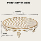 Wood Riser for Kitchen Counter, Round Wooden Trays for Decor, Wavy Lines - Image 2