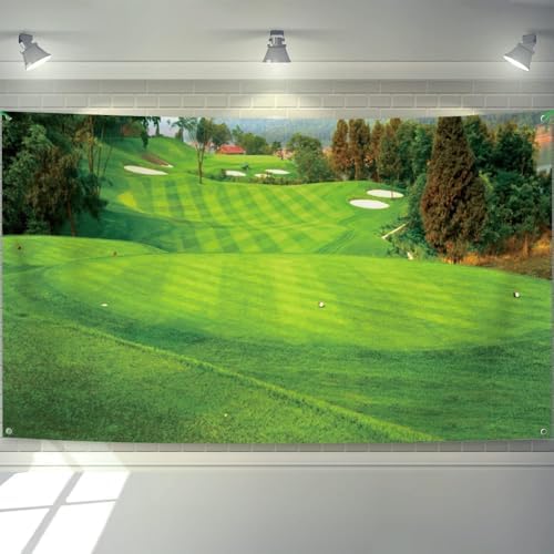7x8ft Golf Course Garage Door Decorations Green Grass Spring Natural Scenery Golf Themed Backdrop Golf Banquet Decor Golf Sports Party Baby Shower Birthday Party Supplies Studio Props - Image 6