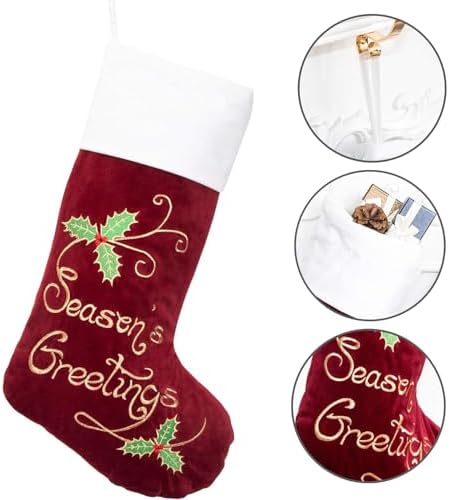 GEX Christmas Stockings Personalized 6 Pack Custom Name for Family with Names 22" Large Quilted Lining Embroidery Luxury Velvet Decor Ornament for Fireplace Xmas Season (Set of 6) - Image 6