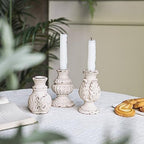 NIKKY HOME Taper Candle Holders Set of 3, Vintage Candle Stand Decorative Resin Candlestick for Wedding Party Mantle Fireplace Dining Room Table Centerpieces Decor - Image 4