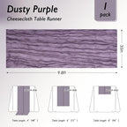 8 Pack Dusty Purple Cheesecloth Table Runner 120 Inch Boho Wedding Decor - Image 2