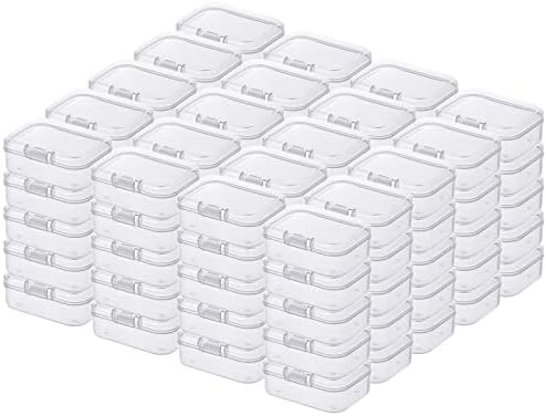 LJY 100 Clear Rectangular Plastic Boxes, 55 x 40 x 20 mm for Jewelry by LJY