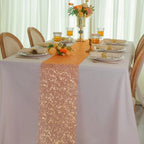Snowkingdom 2Pcs Burnt Orange Gold Table Runner Fall Thanksgiving Decor - Image 5