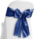 Lann's Linens - 30 Elegant Satin Wedding/Party Chair Cover Sashes/Bows - Ribbon Tie Back Sash - Royal Blue by LannsLinens