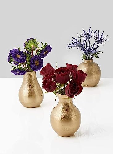 Serene Spaces Living Set of 24 Gold Floral Pear Bud Vase, Stylish Flower Vases for Centerpieces at Weddings, Party Tables, Dining or Coffee Table, Thanksgiving, Fall Decor, 4" Tall & 2.5" Diameter - Image 3