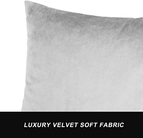 GIGIZAZA Décor Throw Couch Pillow Covers,Sofa Cushion Grey Pillow Covers,20 x 20 Pillow Velvet Cushion Covers (20x20inch(50x50cm)-4pcs, Silver Grey) - Image 4