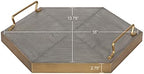 Kate and Laurel Sade Decorative Hexagon Tray with Handles, 16", Concrete Gray and Gold, Modern Tray for Ottoman, Centerpieces, Or Bathroom and Bedroom Decor - Image 5