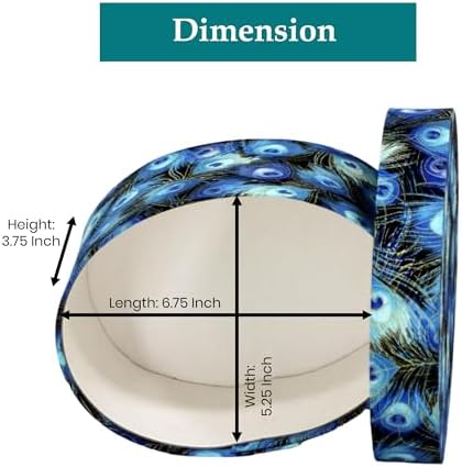 Sarah's Hat Boxes – Peacock Feathers Decorative Gift Box | Elegant Reusable Storage Boxes for Gifts, Keepsakes, Jewelry, or Special Items | Unique Printed Design - Image 3