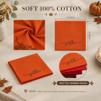 12 Pcs Thanksgiving Fall Napkins Bulk 100% Cotton, 18" x 18" - Image 3