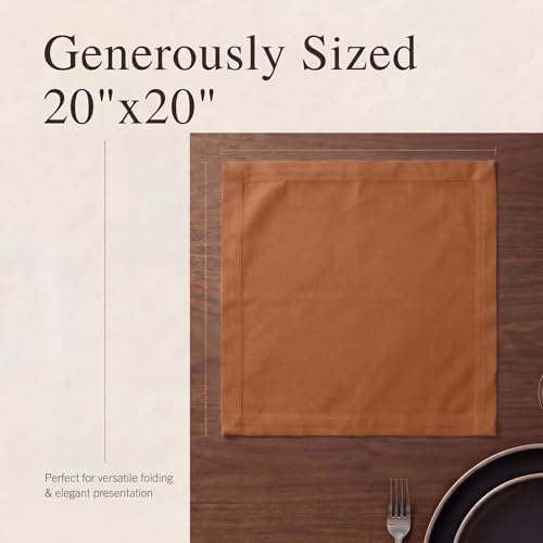 Urban Villa Cloth Napkins Cotton 20x20 (Set of 12) Rust - Image 6