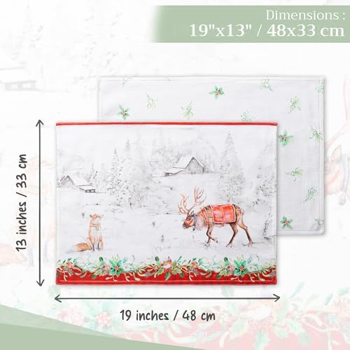 Maison d' Hermine Placemats Set of 4 Reusable 100% Cotton (13"x19") - Image 4