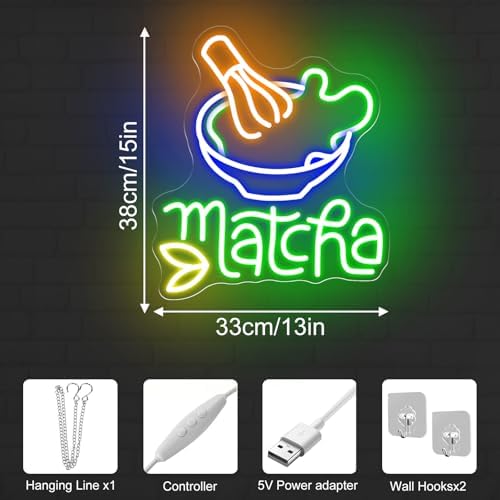 Matcha Tea Neon Sign for Home Cafe Kitchen, Japanese Tea Room Wall Decor - Image 5