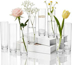 Didaey 12 Pcs Acrylic Bud Vases Clear, Cylinder Vase for Rose Centerpieces by Didaey
