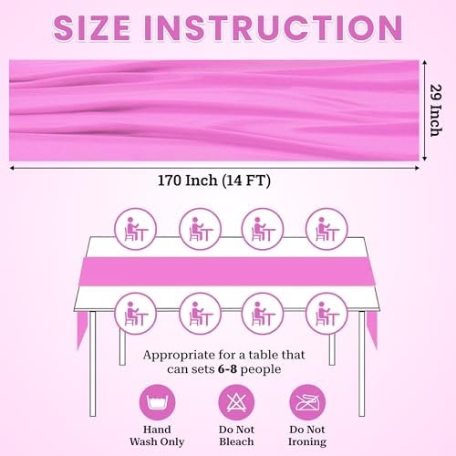 MDS Pack of 10 | Rose Pink | 14ft Chiffon Table Runner 29x170 Inches Long Romantic Rustic Sheer Gauze Runner for Wedding Bridal Shower Birthday Banquets Engagement Spring Easter Boho Decorations - Image 3