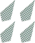MACKENZIE-CHILDS Set of 4 Cotton Napkins, Cloth Dinner Napkins, Dark Green Check by Unknown