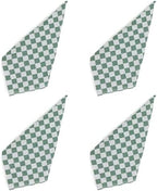 MACKENZIE-CHILDS Set of 4 Cotton Napkins, Cloth Dinner Napkins, Dark Green Check by Unknown