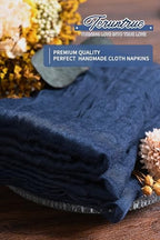 100 Pieces Cloth Napkins Navy Blue Dinner Cheesecloth Napkins for Wedding,Wrinkled Cloth Napkins Bulk for Home Party Rustic Table Decoration, 17 x 17 Inch - Image 7