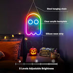 Zhengmy Halloween Cute Ghost Neon Sign LED Spooky Ghost Light for Decor - Image 4