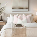 ZWJD Throw Pillow Covers 26x26 Set of 2 Striped Pillow Covers with Fringe Chic Cotton Decorative Pillows Square Cushion Covers for Sofa Couch Bed Living Room Farmhouse Decor, (Pink) - Image 3