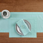 Solino Home Cotton Linen Placemats Pastel Turquoise, 14 x 19 in, Set of 4 - Image 3
