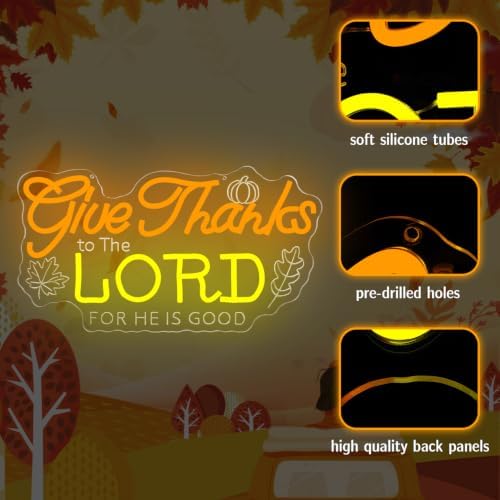 Give Thanks to the Lord Neon Sign Christian Thanksgiving LED Light up signs - Image 5
