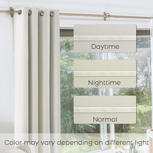 120 Inches Extra Long Curtains for Living Room 2 Panels Grommet Darkening Insulated Thermal 90% Blackout Drapery Tall Ceiling Curtain for Large Big Window Treatments Ideas Drapes,Cream/Off White/Ivory - Image 6