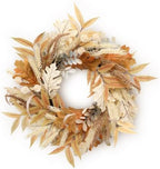 MUMTOP 22" Fall Wreath Wheat for Front Door, Harvest Thanksgiving Decor by MUMTOP