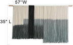 Macrame Wall Hanging Grey Dip Dye Large Boho Fiber Wall Art Decor 57"W*35"L - Image 4