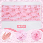 8 Pcs Pink Bow Table Runners 29 x 70 in Pink Bow Tablecloth - Image 2