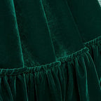 48-Inch Ruffled Velvet Christmas Tree Skirt, Forest Green - Image 4