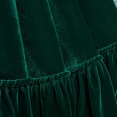 48-Inch Ruffled Velvet Christmas Tree Skirt, Forest Green - Image 4