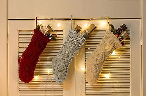 Fesciory Christmas Stockings 6 Pack, 14 Inch Cable Knit Xmas Decor - Image 6